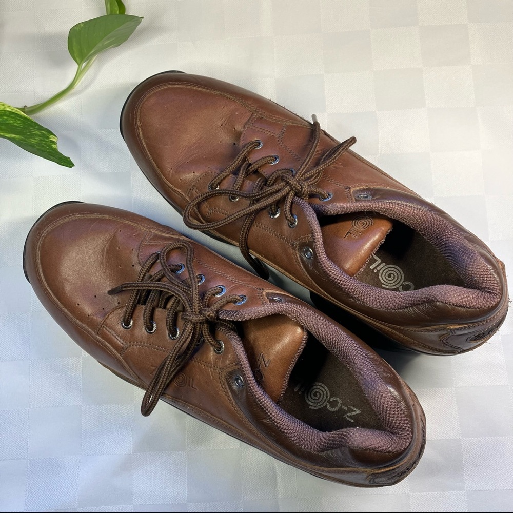 Z-COIL Back Pain Relief Coil Comfort Orthotic Therapeutic Brown Dress Shoes, 12